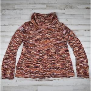 Y2K Vintage soft acrylic/mohair blend orange/brown sweater sz medium